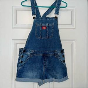Dickies Girl Roll Hem Short Tall Jean Overalls